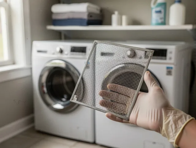 Avocado Heights Dryer Vent Cleaning specialist performing detailed lint trap cleaning service in Avocado Heights
