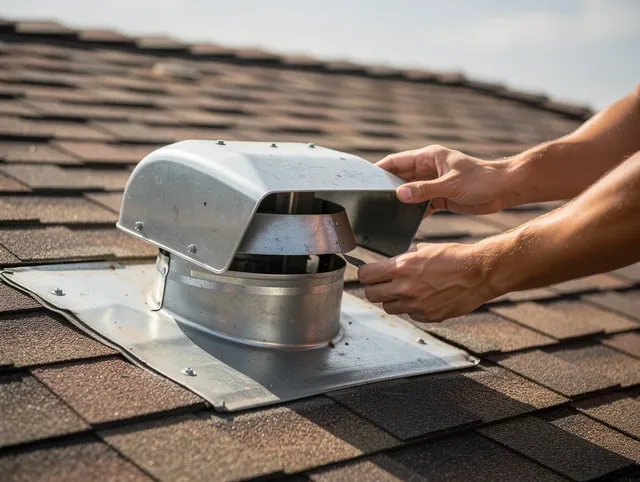 Avocado Heights Dryer Vent Cleaning certified technician safely cleaning a roof-mounted dryer vent in Avocado Heights